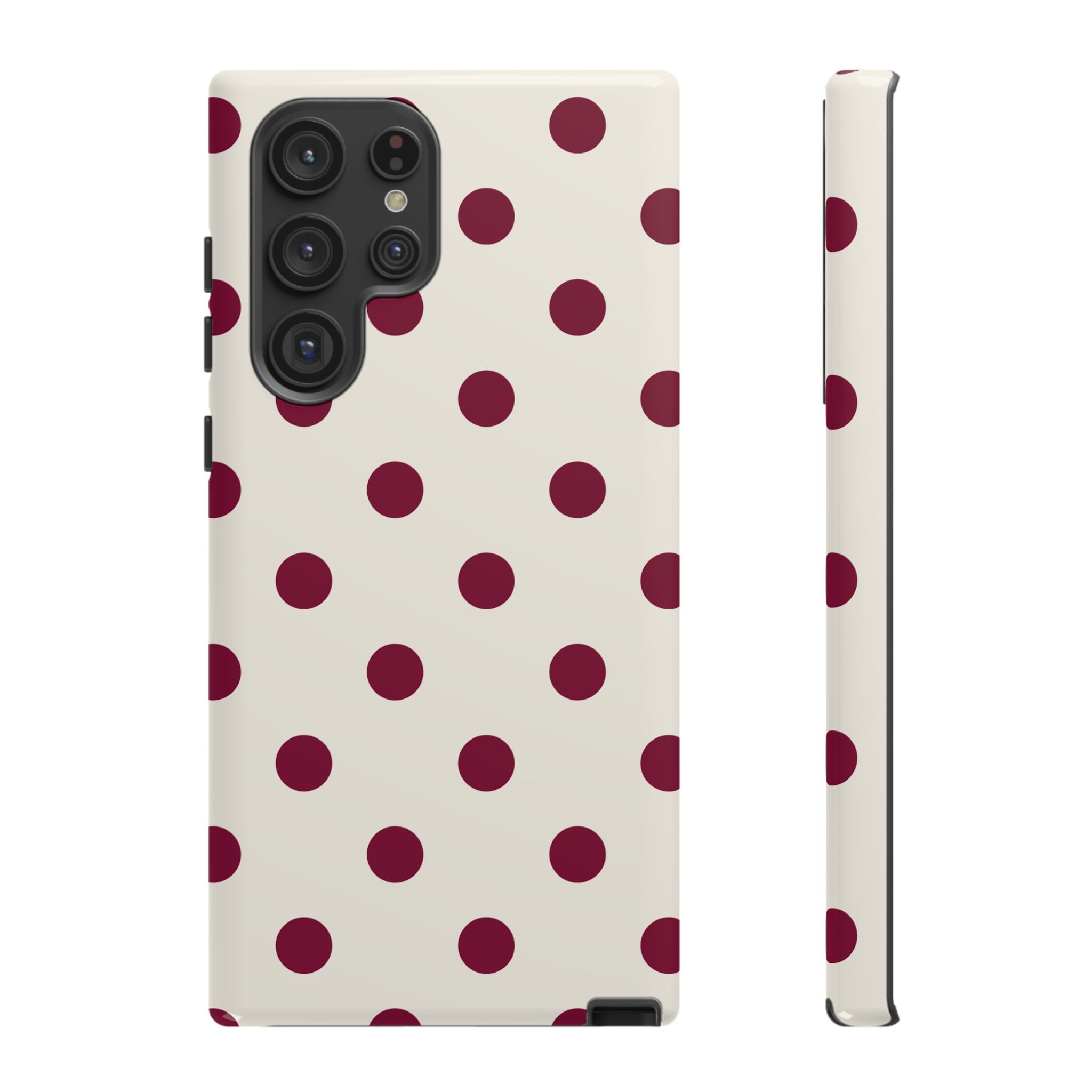 BURGUNDY POLKA DOTS