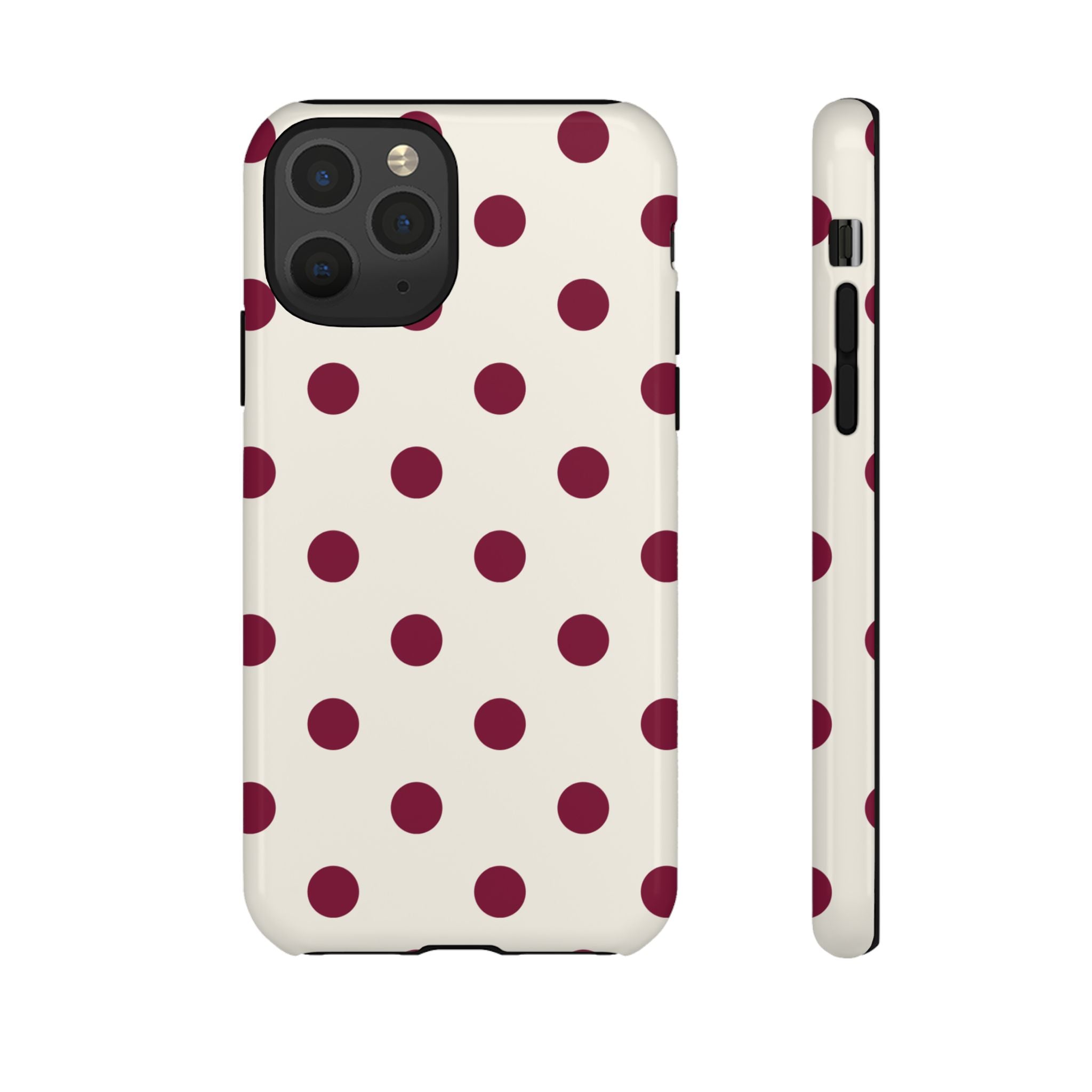 BURGUNDY POLKA DOTS