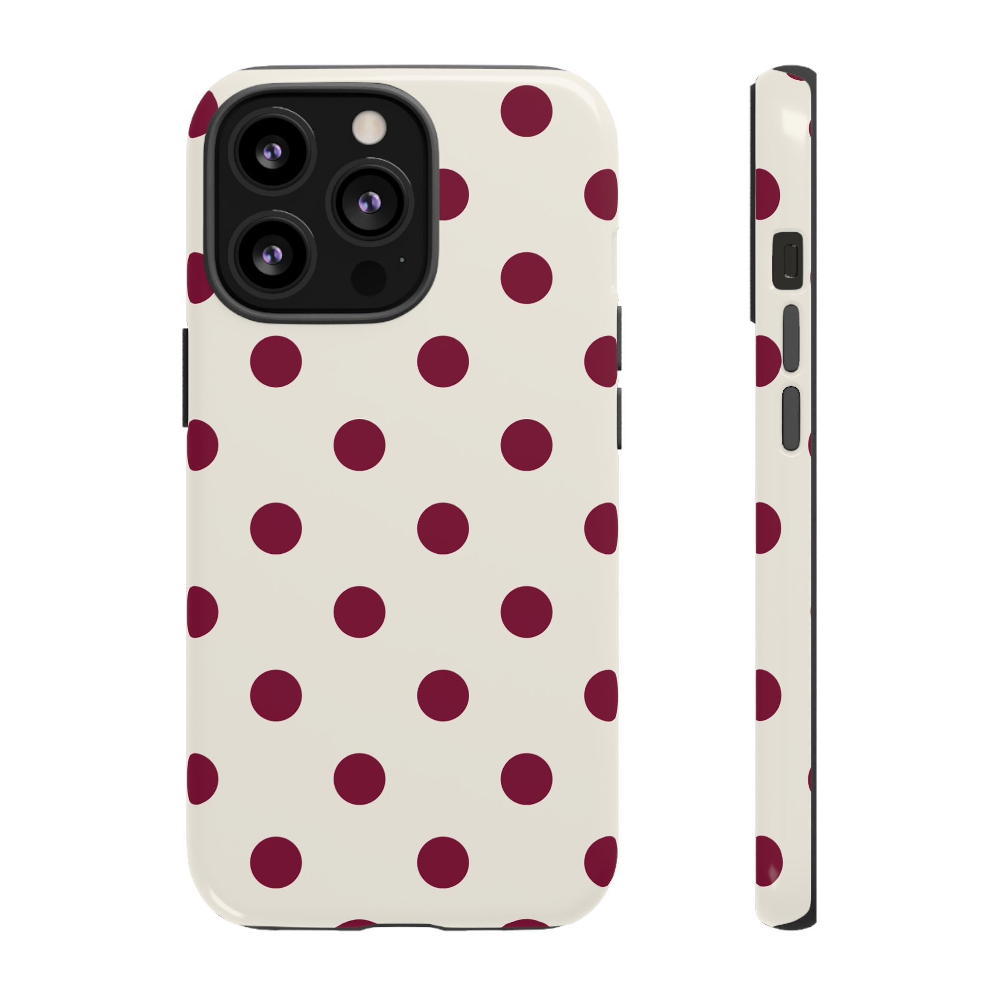 BURGUNDY POLKA DOTS