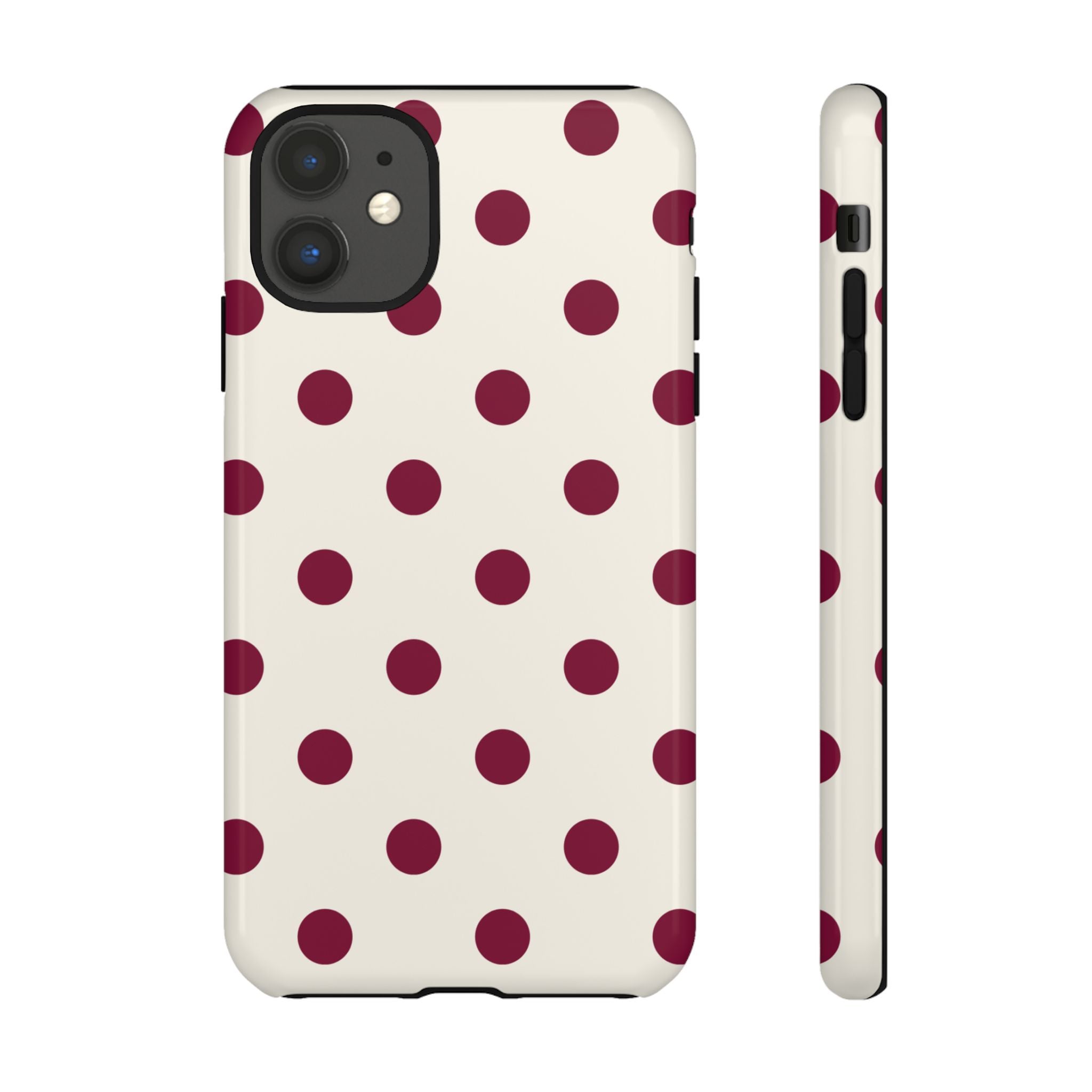 BURGUNDY POLKA DOTS