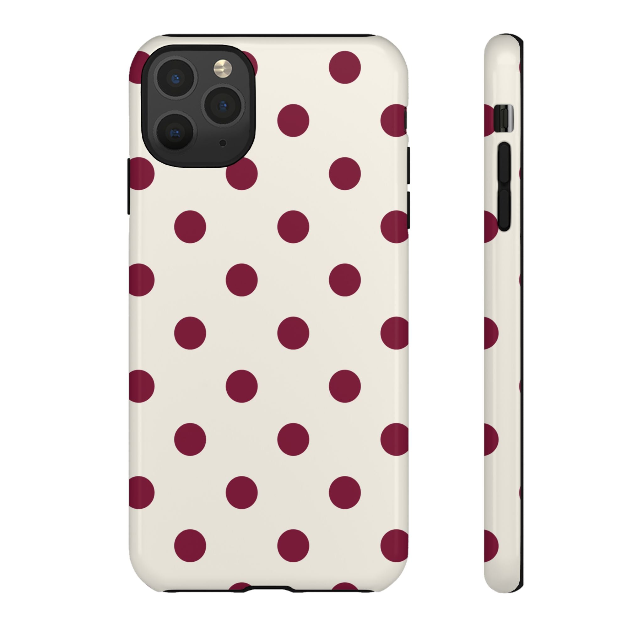 BURGUNDY POLKA DOTS