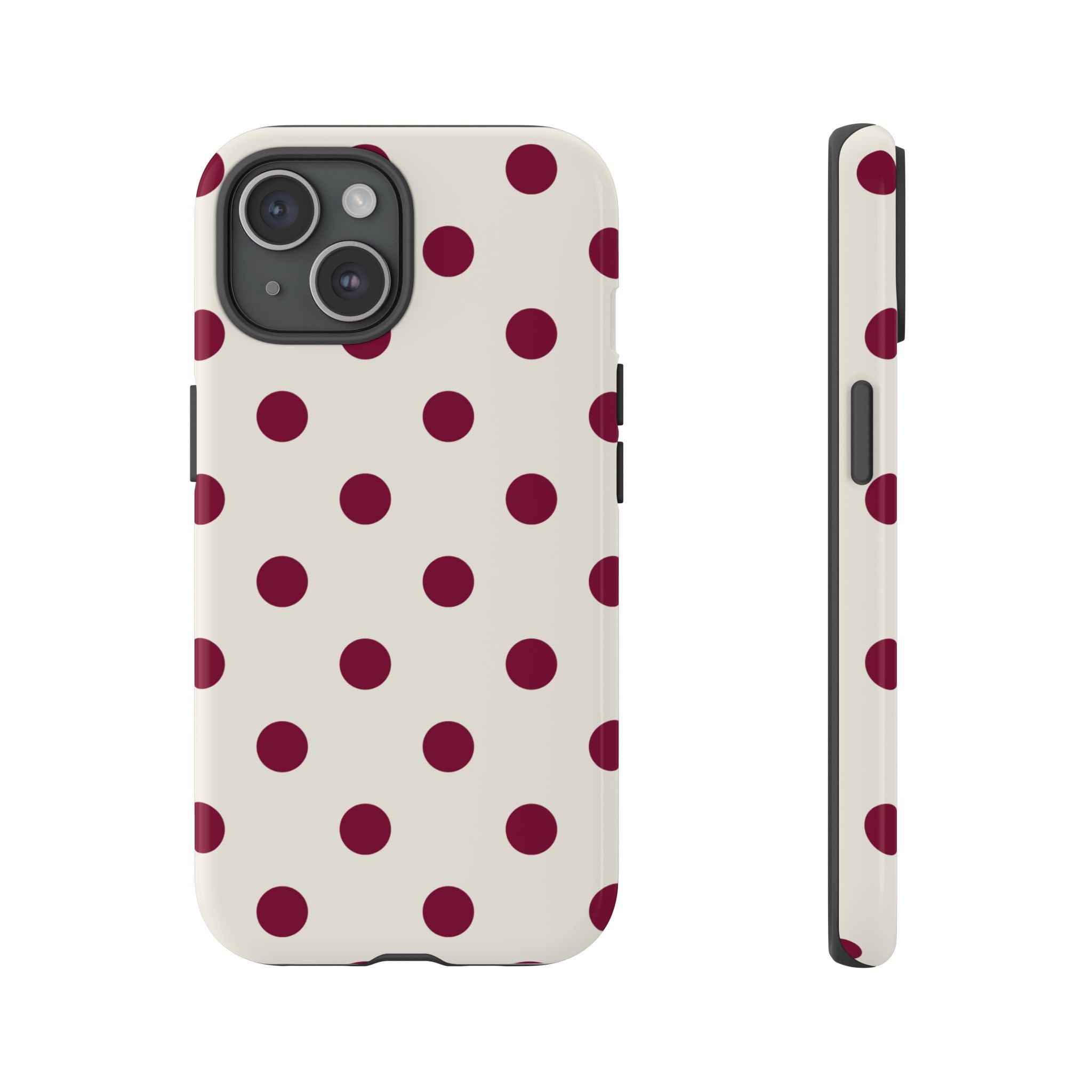 BURGUNDY POLKA DOTS